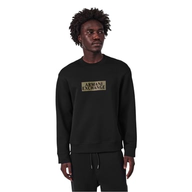 Armani Exchange - Sweatshirt für Herren, Rundhalsausschnitt (Schwarz/Gold)