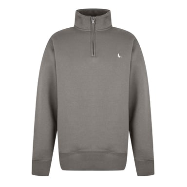 Jack Wills - "Barchester" Sweatshirt für Herren, mit kurzem Reißverschluss (Schiefer)