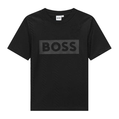 Boss - T-Shirt für Kinder, Rundhalsausschnitt, Regulär (Schwarz)