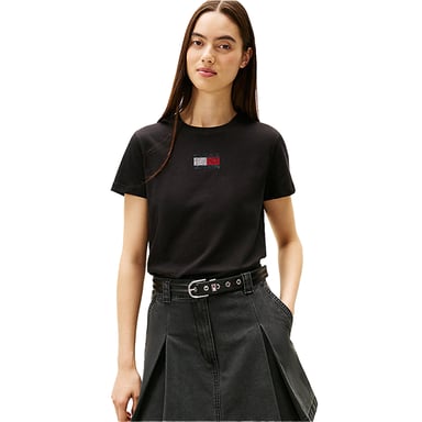 Tommy Jeans - T-Shirt für Damen, Logo, Regulär (Schwarz)