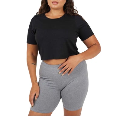 Brave Soul - kurzes T-Shirt für Damen, Plus (Schwarz)