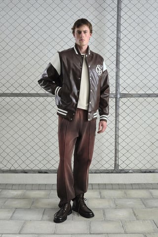 Kunstleder Bestickte Reißverschlussjacke