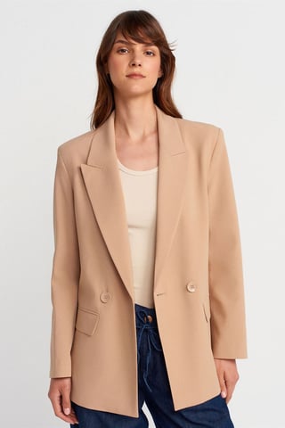 Langes Crepe-Blazer-Jacket