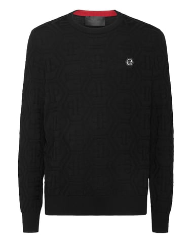 Rundhalspullover Monogram