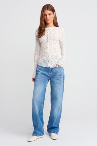 Hochwasser Gerade Jeans aus Baumwoll-Denim