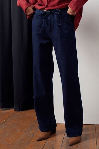 Damen Mid-Waist Straight-Leg Jeans