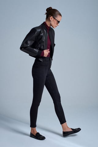 Hochtaillierte Skinny Jeans