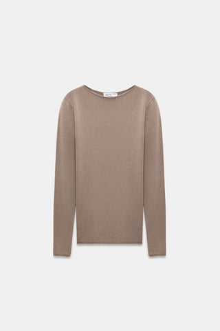 Damen Rippstrick Bootneck Slim-Fit Pullover