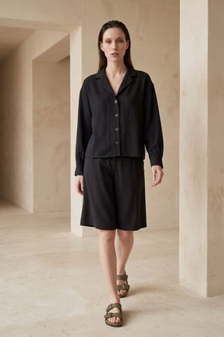 Baumwoll-Popelin-Shirt- und Shorts-Set