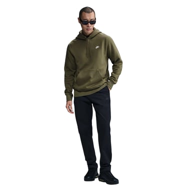 Nike - "Club" Hoodie zum Überziehen für Herren, Fleece (Oliv/Weiß)