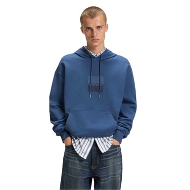 Hugo - Kapuzenpullover für Herren, Regulär, Drop-Ärmel (Mittelblau)