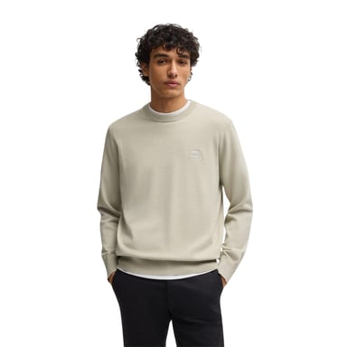 Boss - "Kanovano" Pullover für Herren, Rundhalsausschnitt (Hellbeige)
