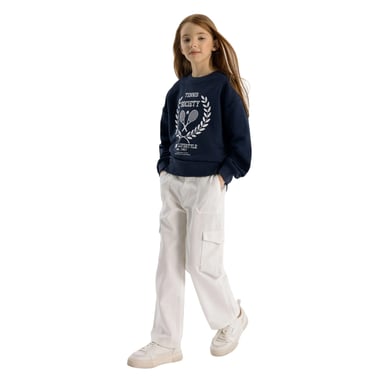 Minoti - Sweatshirt für Mädchen, Rundhalsausschnitt, Fleece (Dunkelblau)