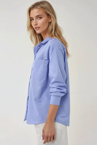 Strukturierte Regular Fit Leinen-Optik Langarmshirt
