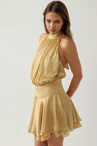 Strukturiertes Rollkragen-Minikleid
