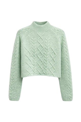 Rippstrick-Pullover mit Argyle-Muster und halbem Stehkragen