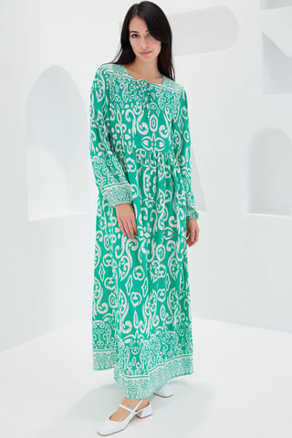 Muster Maxi-Kleid mit Bindeband