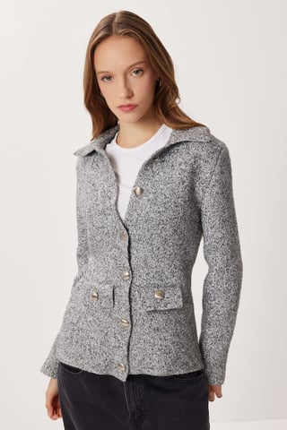 Strukturierter Cardigan mit Knopfdetails