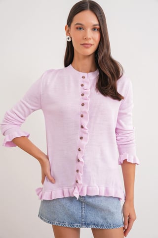 Rüschengestrickter Cardigan