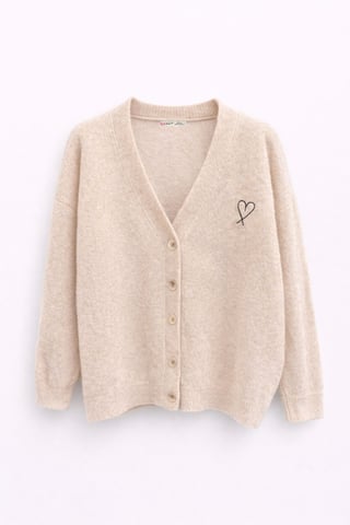 Übergroßer Strick-Cardigan mit Herzdetail
