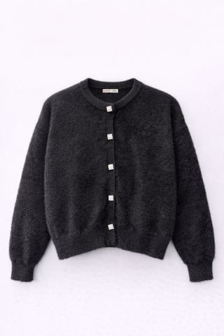 Übergroßer Jacquard-Button-Cardigan