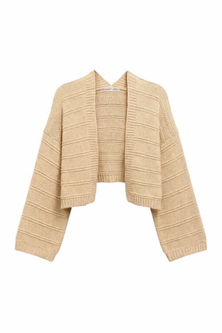 V-Ausschnitt Rippstrick-Cardigan