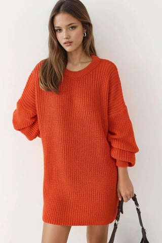 Übergrößen Lang Fit Strickpullover