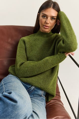 Oversized Rundhalsausschnitt Strickpullover