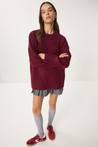 Oversized Basic Sweatshirt mit Rundhalsausschnitt