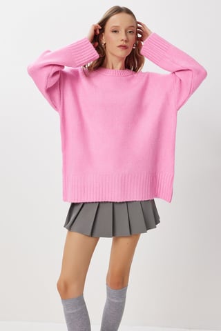 Oversized Basic Sweatshirt mit Rundhalsausschnitt