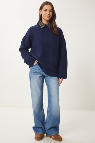 Oversized Basic Sweatshirt mit Rundhalsausschnitt