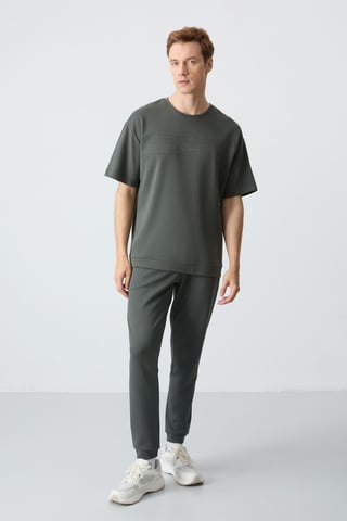 Tommy Life Herren-Set: Oversized T‑Shirt und Hose - Grün