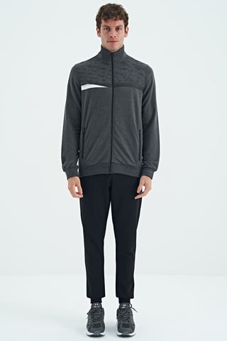 Bedrucktes Sweatshirt mit Reißverschlusskragen und Hosen-Set