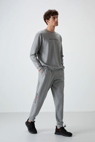 Herren Rippstrick Sweatshirt und Hose Set