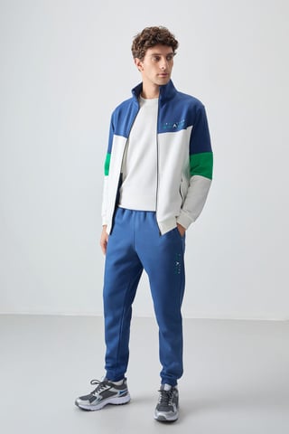 Herren Color-Blocked Zip Sweatshirt und Hosen Set
