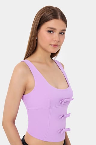 Ärmelloses Bodycon-Top mit Schleifendetail