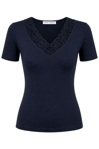 Spitzen-V-Ausschnitt Slim Fit Bluse