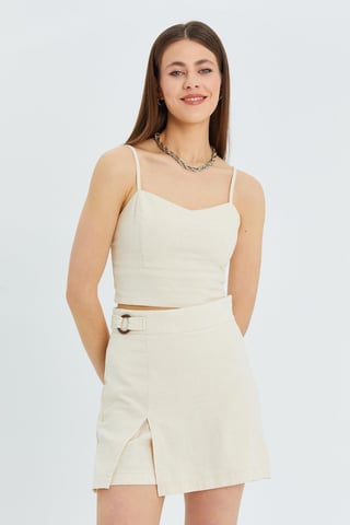 Herzförmiger Ausschnitt Träger Crop Top