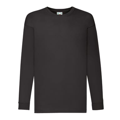 Fruit of the Loom - "Valueweight" T-Shirt für Kinder Langärmlig (Schwarz)