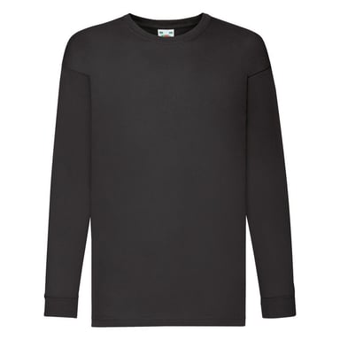 Fruit of the Loom - "Valueweight" T-Shirt für Kinder Langärmlig (Schwarz)