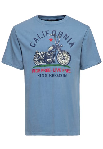 King Kerosin Herren Acid Wash T-Shirt California