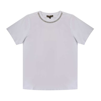 Biba - T-Shirt für Damen, Rundhalsausschnitt, Regulär (Weiß)