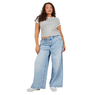 Brave Soul - T-Shirt für Damen, Rundhalsausschnitt, Plus (Grau/Weiß)