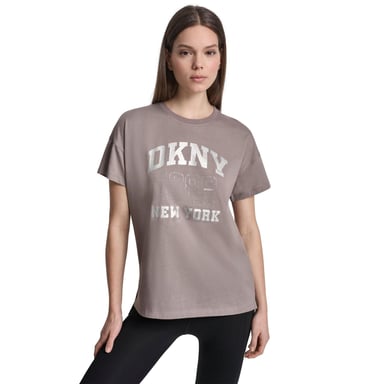 DKNY - "1989" T-Shirt für Damen, Regulär (Graubeige)