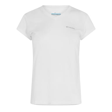 Columbia - T-Shirt für Damen, V-Ausschnitt, Regulär (Weiß)