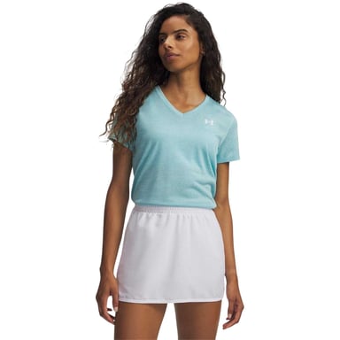 Under Armour - T-Shirt für Damen, V-Ausschnitt, lose Passform (Dunstblau)