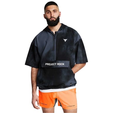 Under Armour - "Project Rock" Kapuzenpullover für Herren, kurzärmlig (Grau)