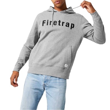 Firetrap - Kapuzenpullover für Herren, Fleece (Grau meliert)