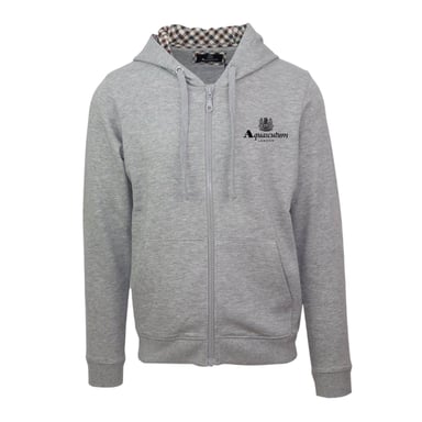 Aquascutum - "Active" Hoodie mit durchgehendem Reißverschluss für Herren (Grau)