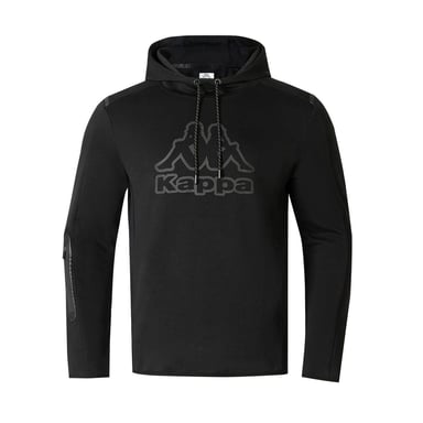 Kappa - Hoodie zum Überziehen für Herren, Baumwollmischung (Schwarz)